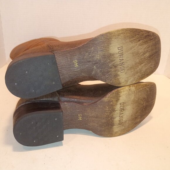 DURANGO "Charlotte" Women's Sz 9US/41EU Brown Aged Leather Inside Zip Tall Boots - Picture 11 of 12